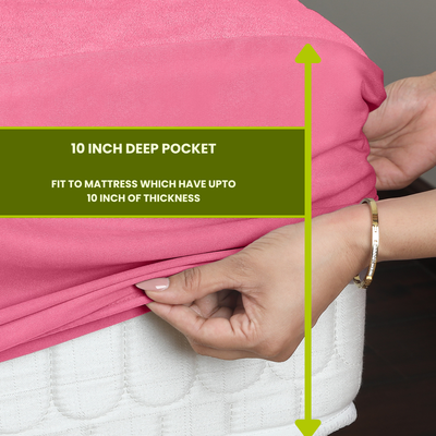 Pink Terry Cotton Mattress Protector