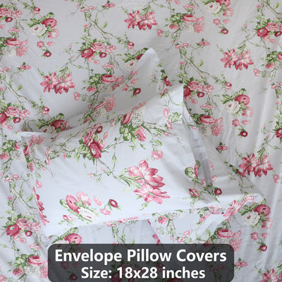 Sakura Bloom 100% Cotton Flat Bedsheet with Pillow Cover