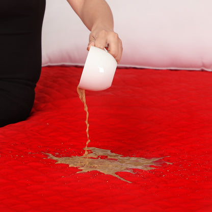 Quilted Red Mattress Protector 