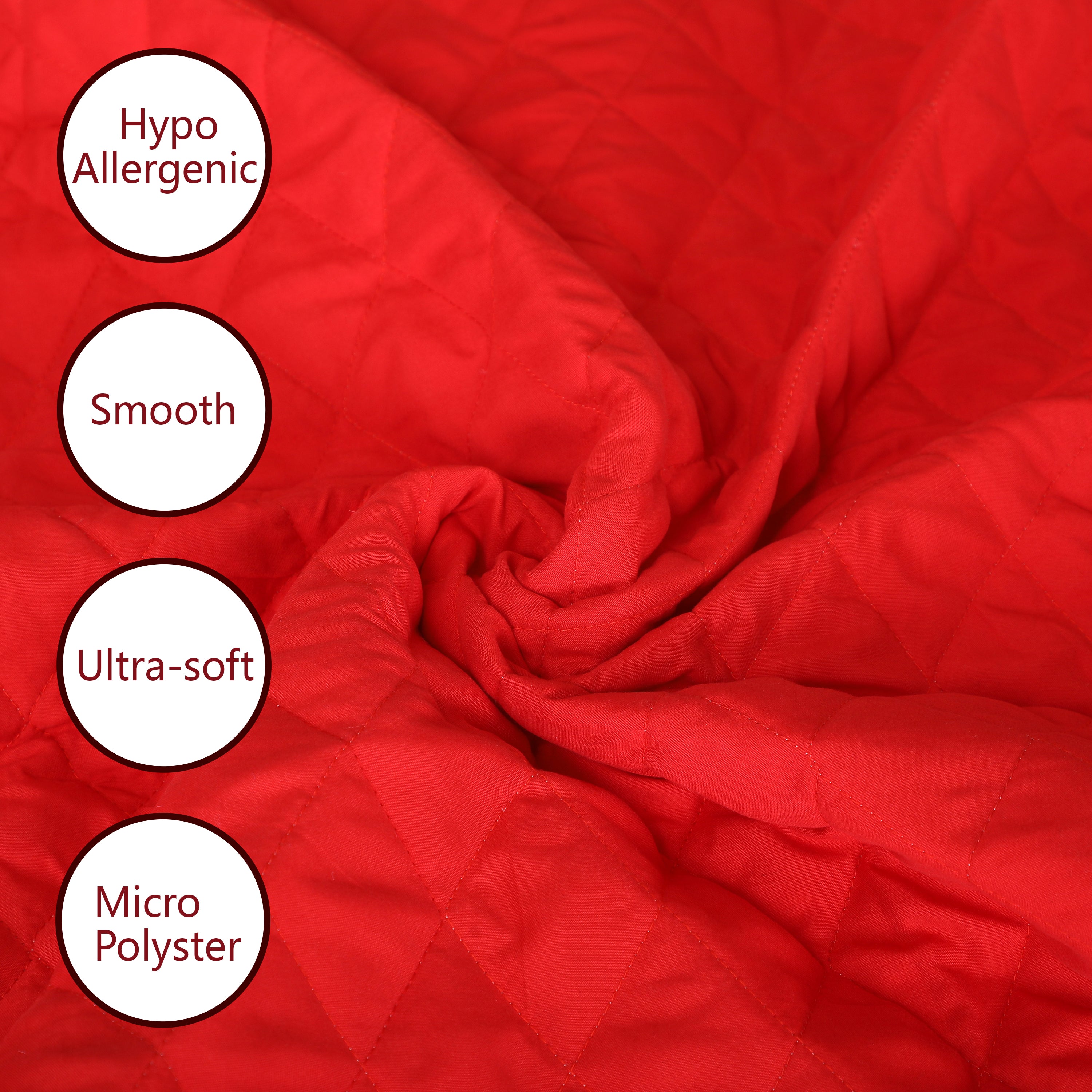 Red Quilted Fitted Mattress Protector