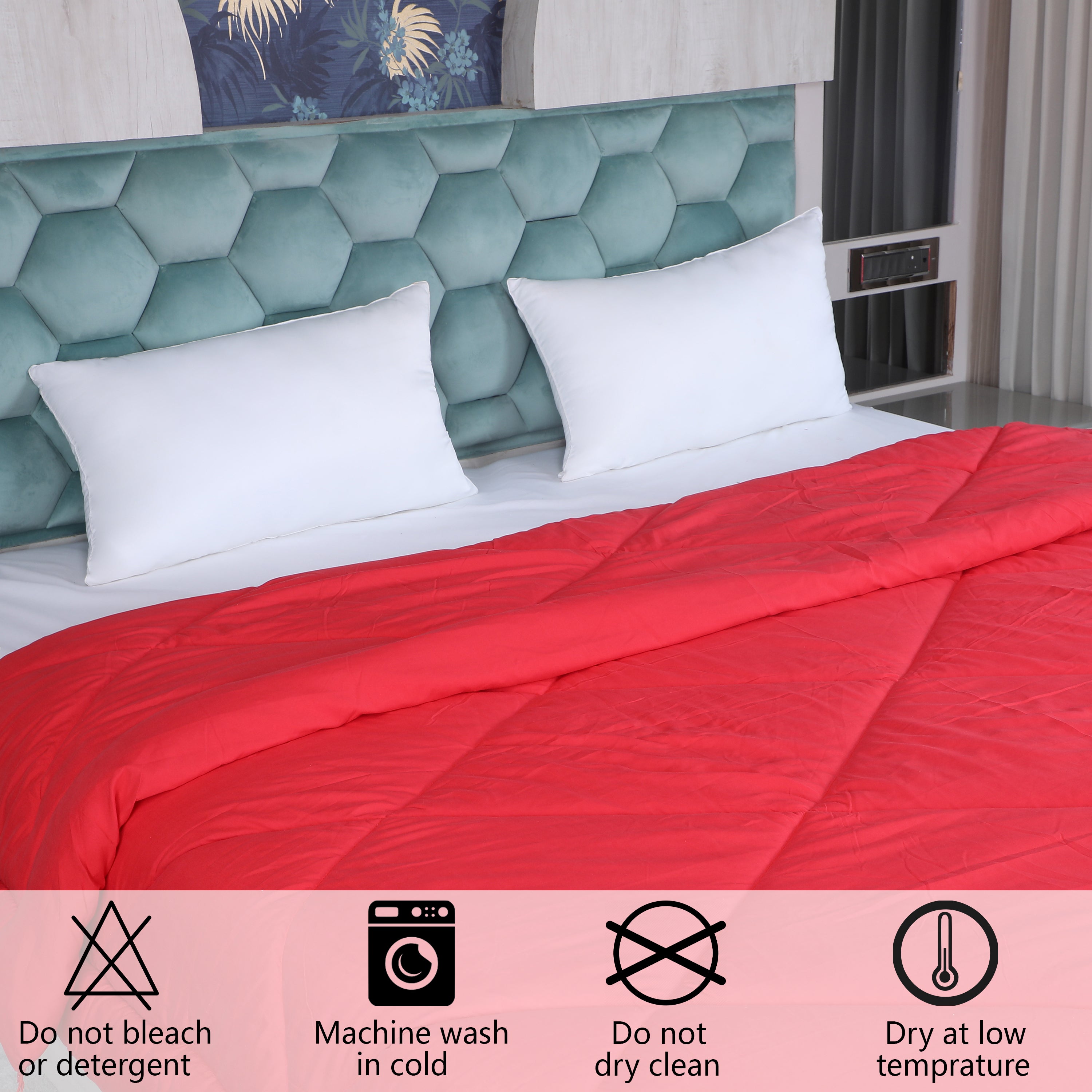 Red Microfiber Polyester Comforter