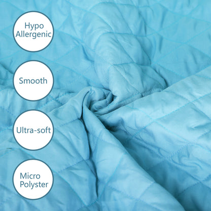 Sky Blue Quilted Fitted Mattress Protector