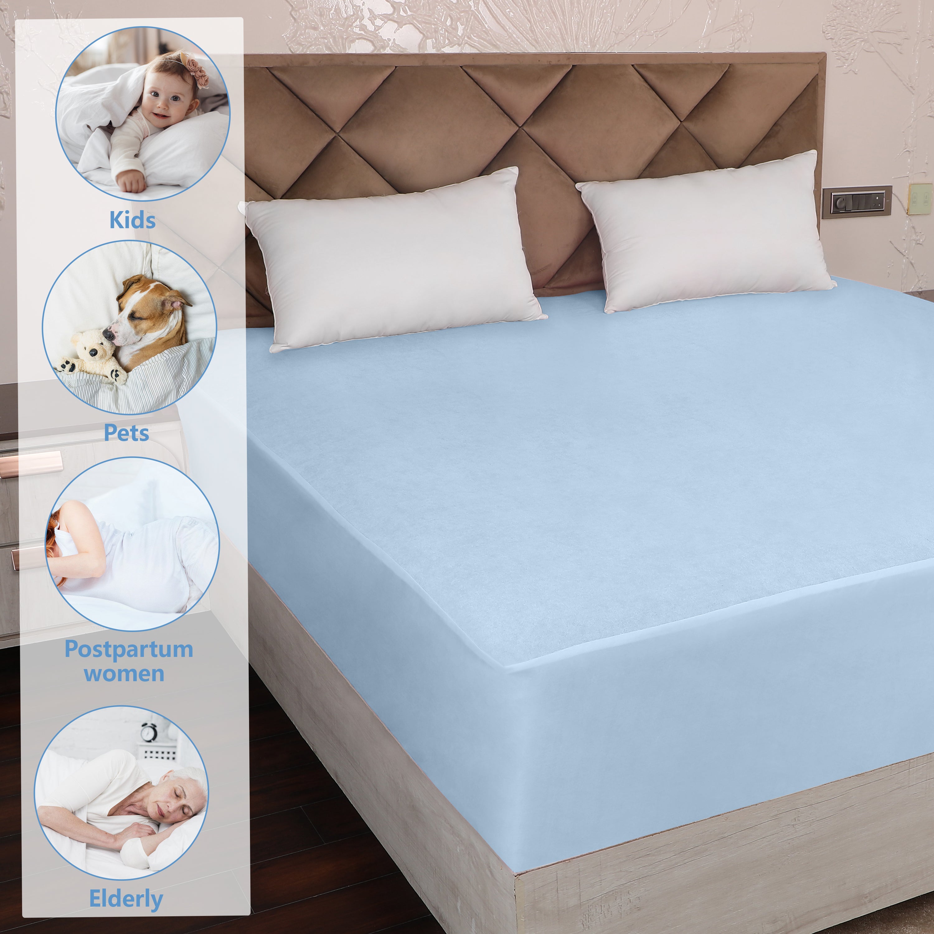 Sky Blue Mattress Protector (Polycotton)