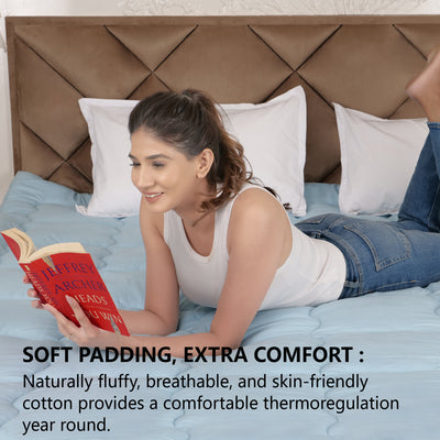 Sky Blue Mattress Topper / Pads #thickness_2-inch-500-gsm
