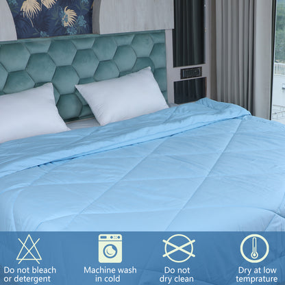 Sky Blue Microfiber Polyester Comforter