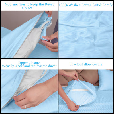 Sky Blue Stripe Duvet Covers