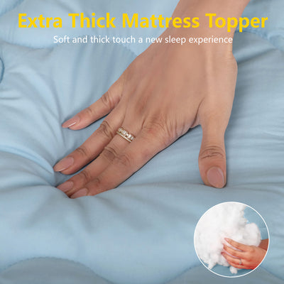 Sky Blue Mattress Topper / Pads #thickness_2-inch-500-gsm