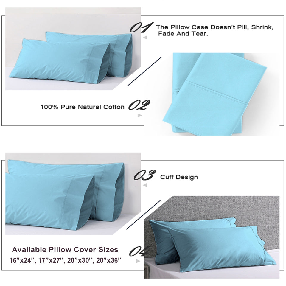 Sky Blue Plain Pillow Covers