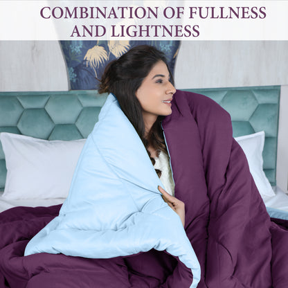 Sky Blue & Wine Reversable Comforter