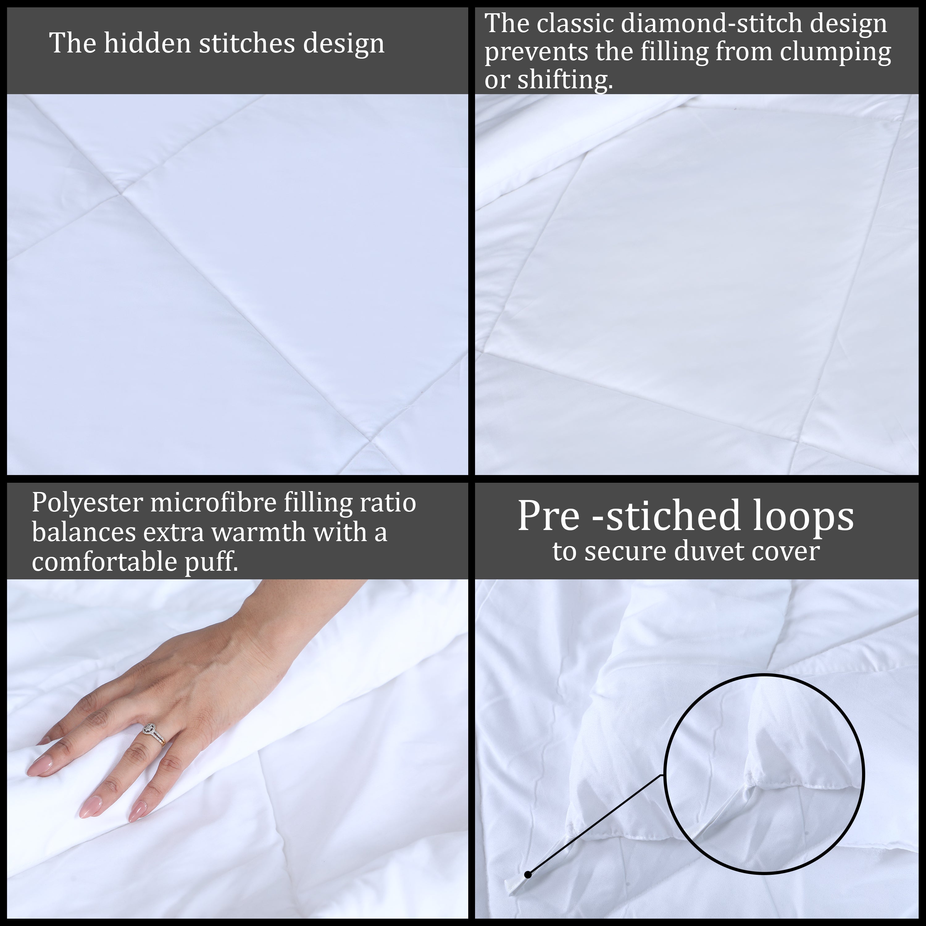 White Microfiber Polyester Comforter