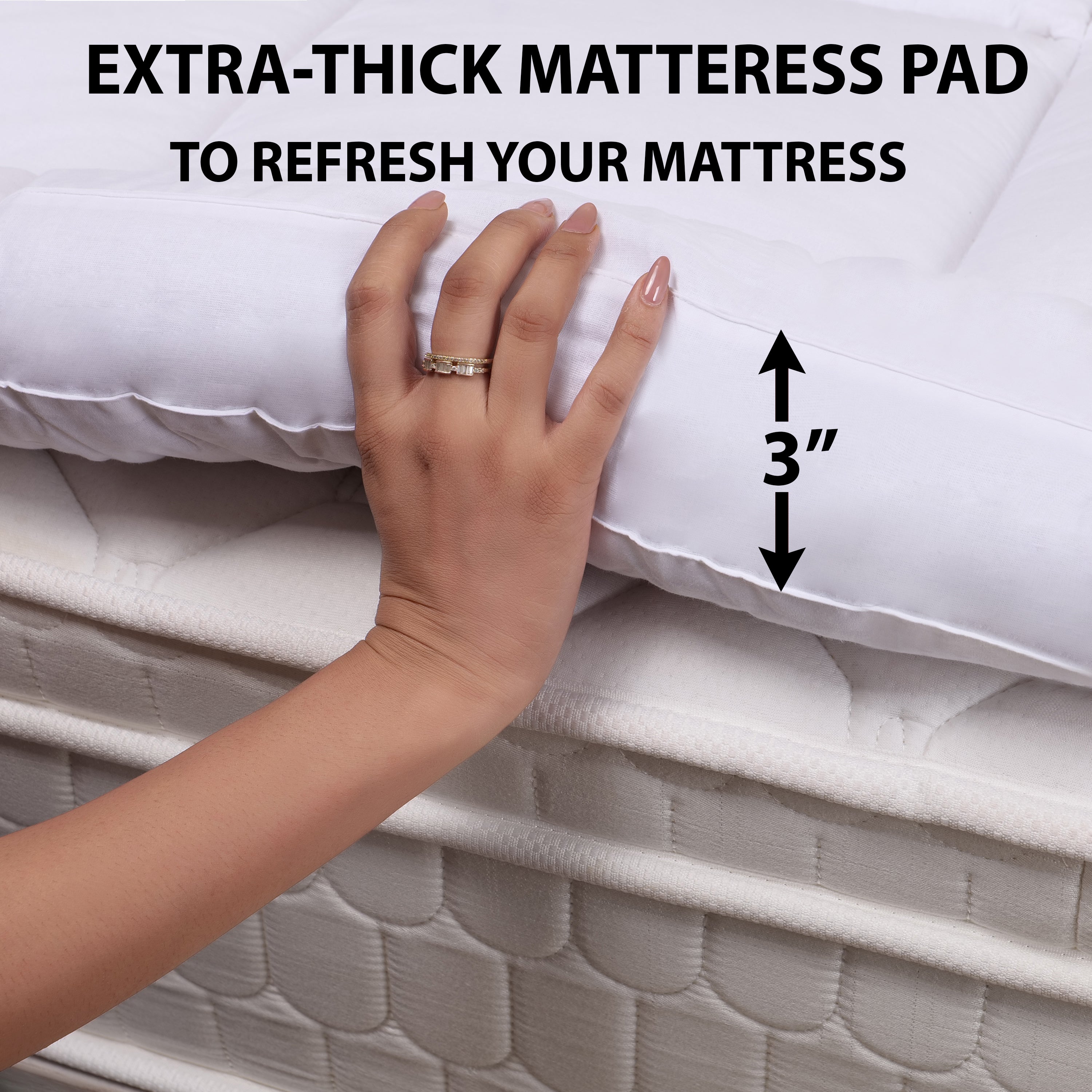 White 1200 GSM Mattress Topper