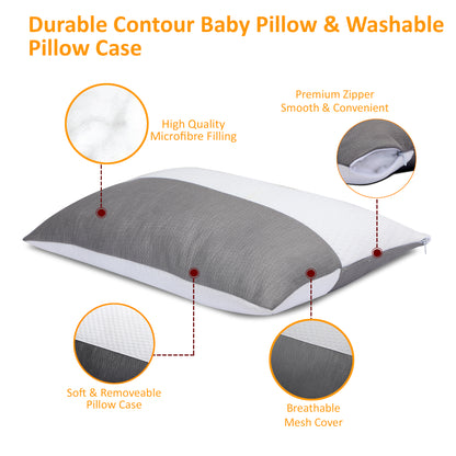 White & Grey Microfiber Sleeping Pillow