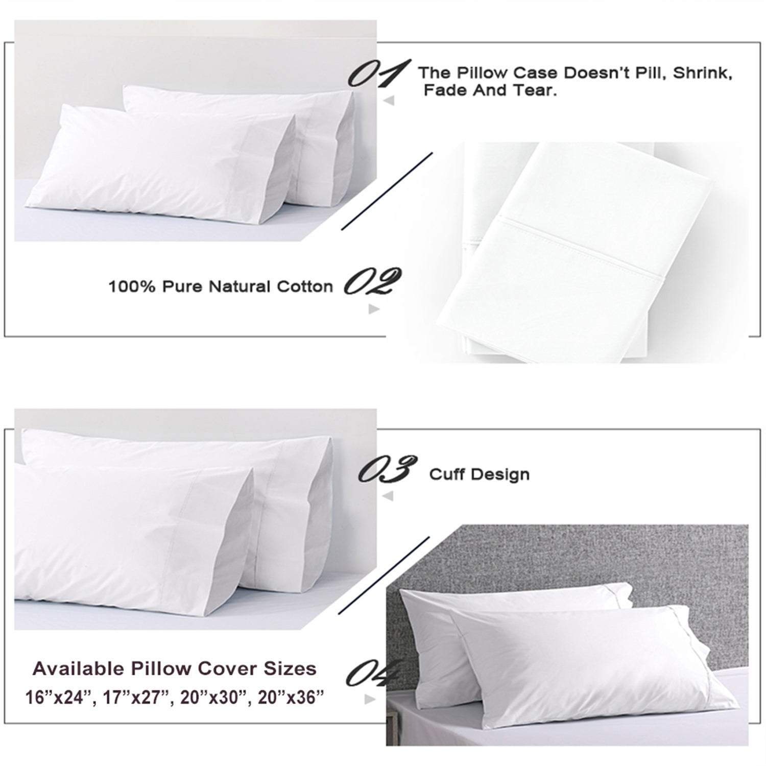 White Plain Pillow Covers