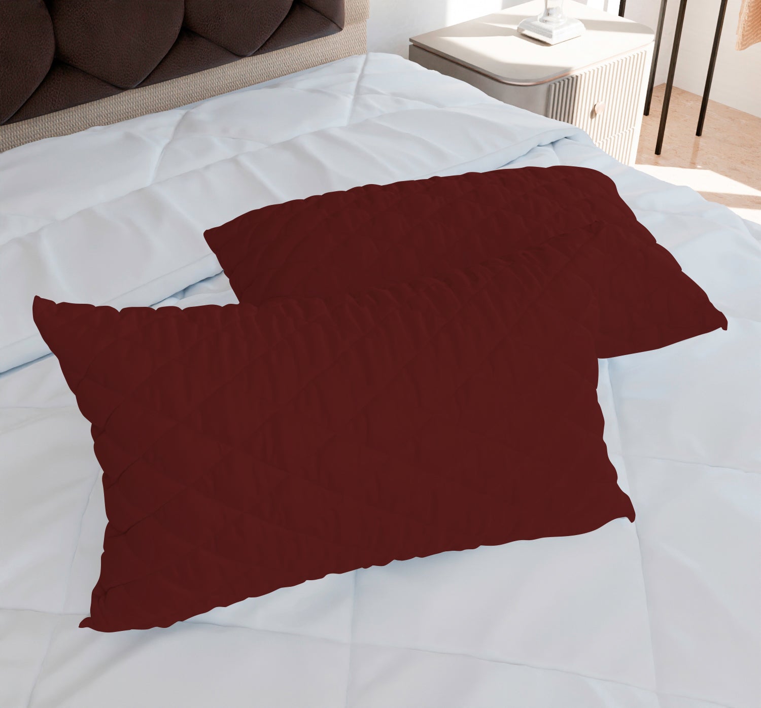 Wine Quilted Pillows